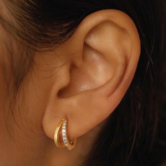 Luxurious Gift-Ready 14K Gold Plated Sterling Silver Earrings Set for Women - Picture 2 of 6